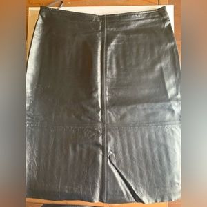 Old Navy Genuine leather black aline midi skirt, size 16